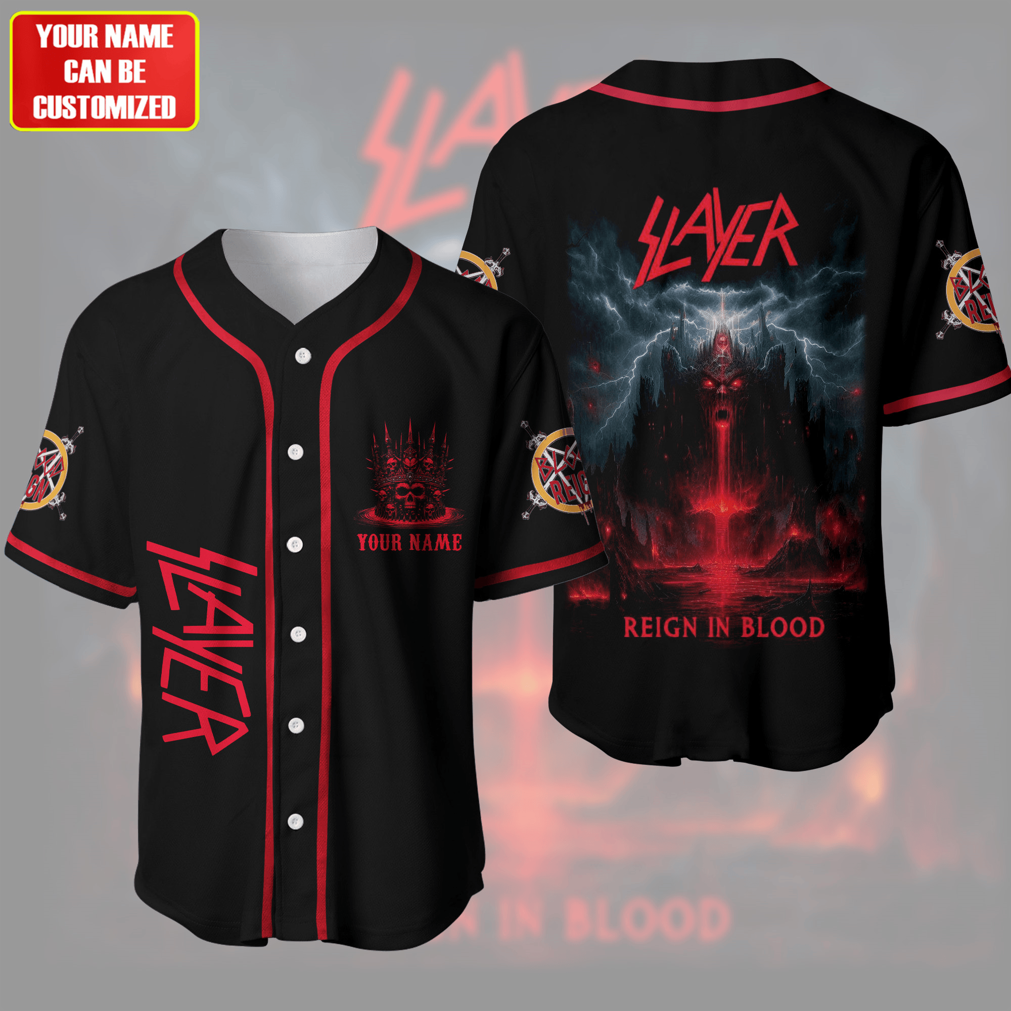 Personalized Slayer Reign In Blood Baseball Jersey Shirt