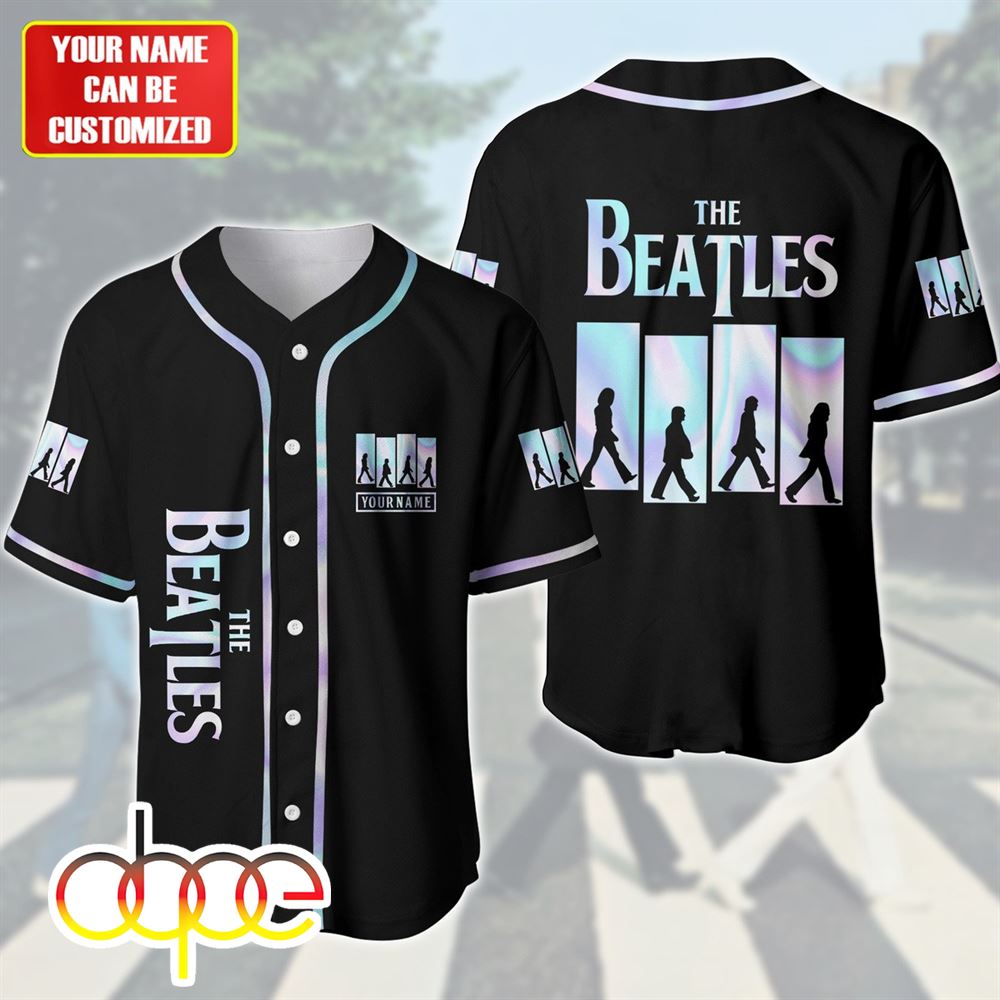 Personalized The Beatles Abbey Road Neon Baseball Jersey Shirt