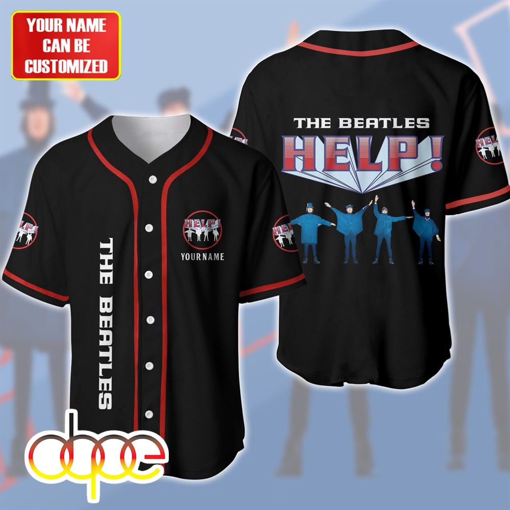 Personalized The Beatles Help! Baseball Jersey Shirt