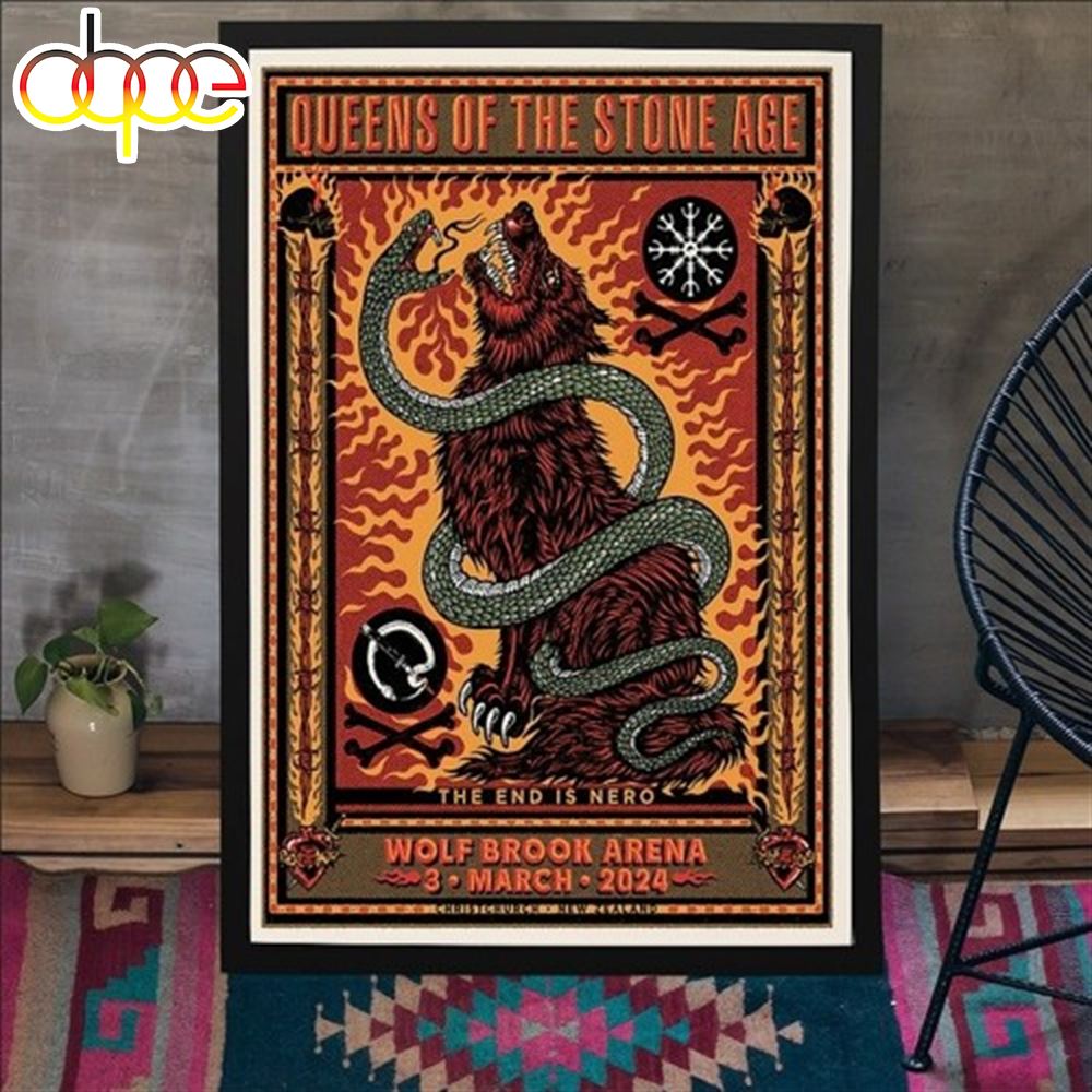 Queens Of The Stone Age Christchurch NZ 3 3 2024 Poster Canvas