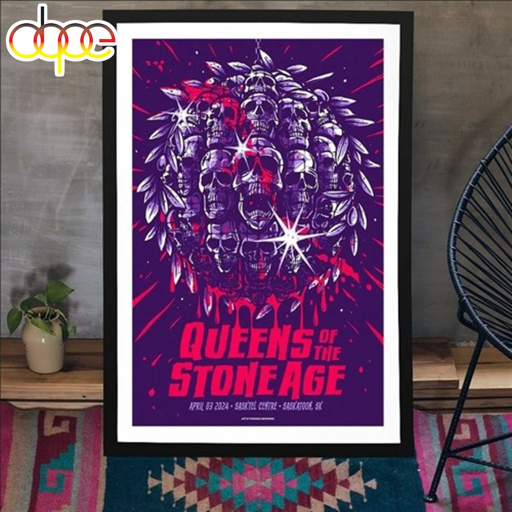 Queens Of The Stone Age Saskatoon SK April 3 2024 Poster Canvas