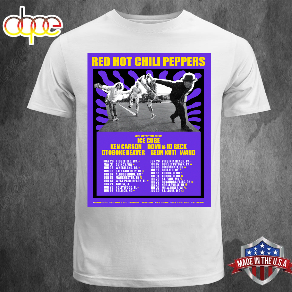 Red Hot Chili Peppers Tour 2024 Dates Unisex T-shirt 
