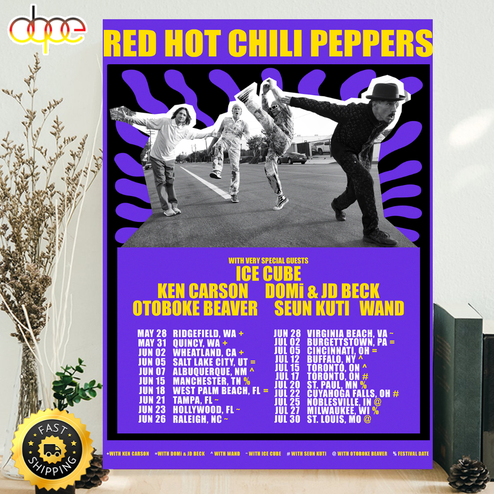 Red Hot Chili Peppers Tour 2024 Poster Canvas – Musicdope80s.com