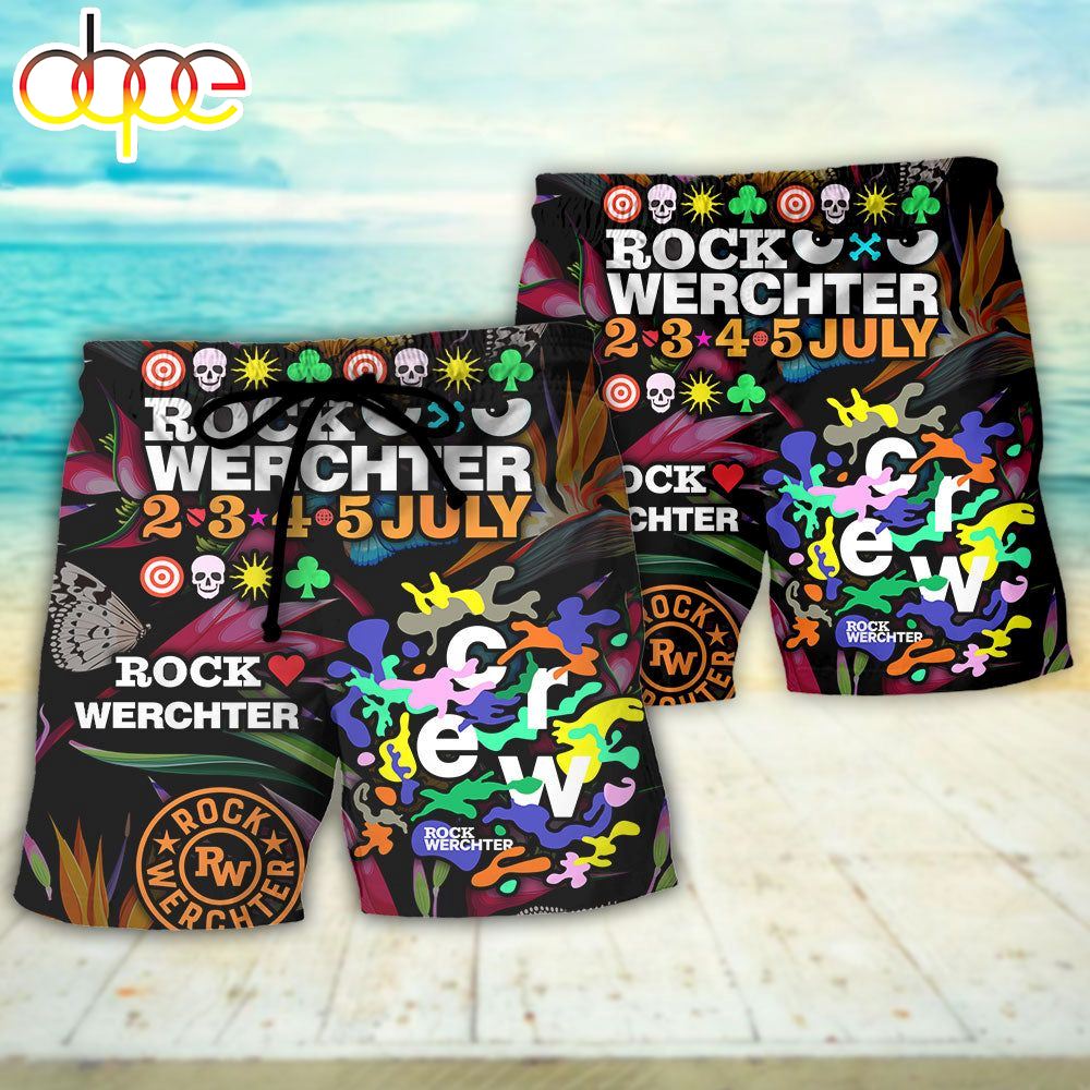 Rock Werchter Tropical Vibe Music Lover Amazing Style Trendy Aloha Hawaiian Beach Shorts