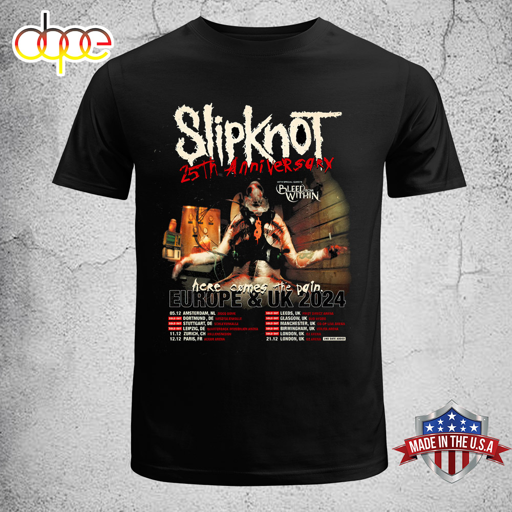 Slipknot 25th Anniversary Europe UK 2024 Unisex T Shirt 1
