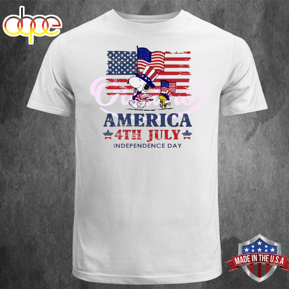 Snoopy And Woodstock America 4th Of July T Shirt