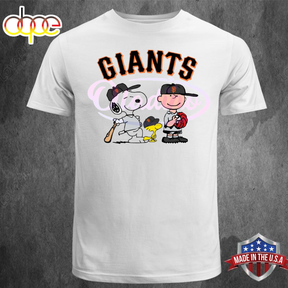 Snoopy Charlie Brown Giants Baseball MLB T Shirt