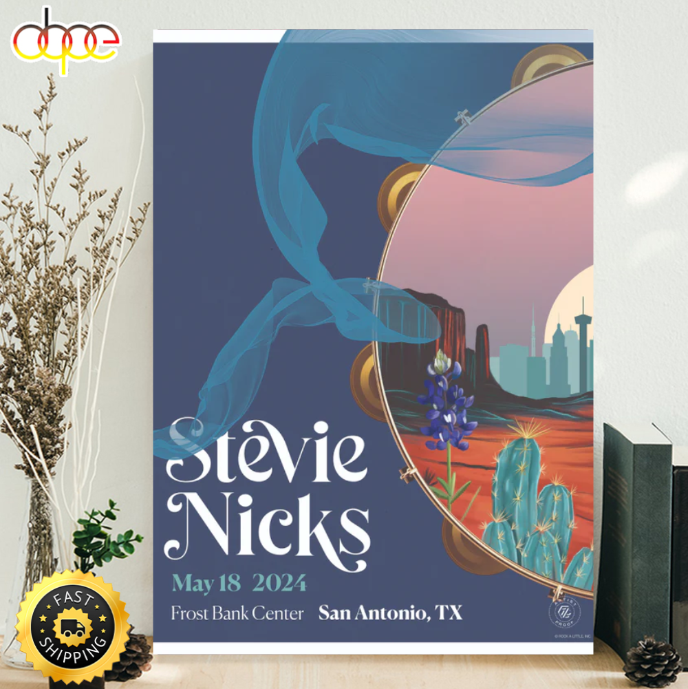 Stevie Nicks May 18 2024 San Antonio Artist Proof Poster Canvas
