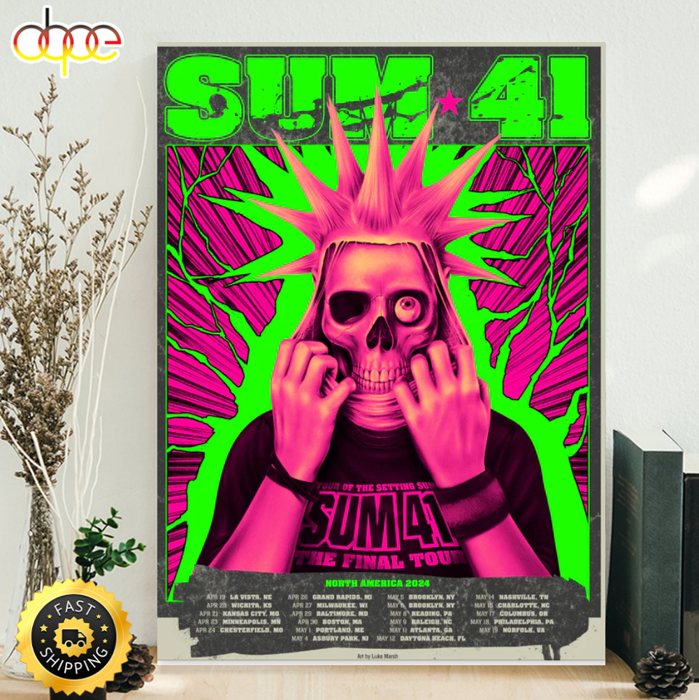 Sum 41 North America Tour 2024 Poster Canvas