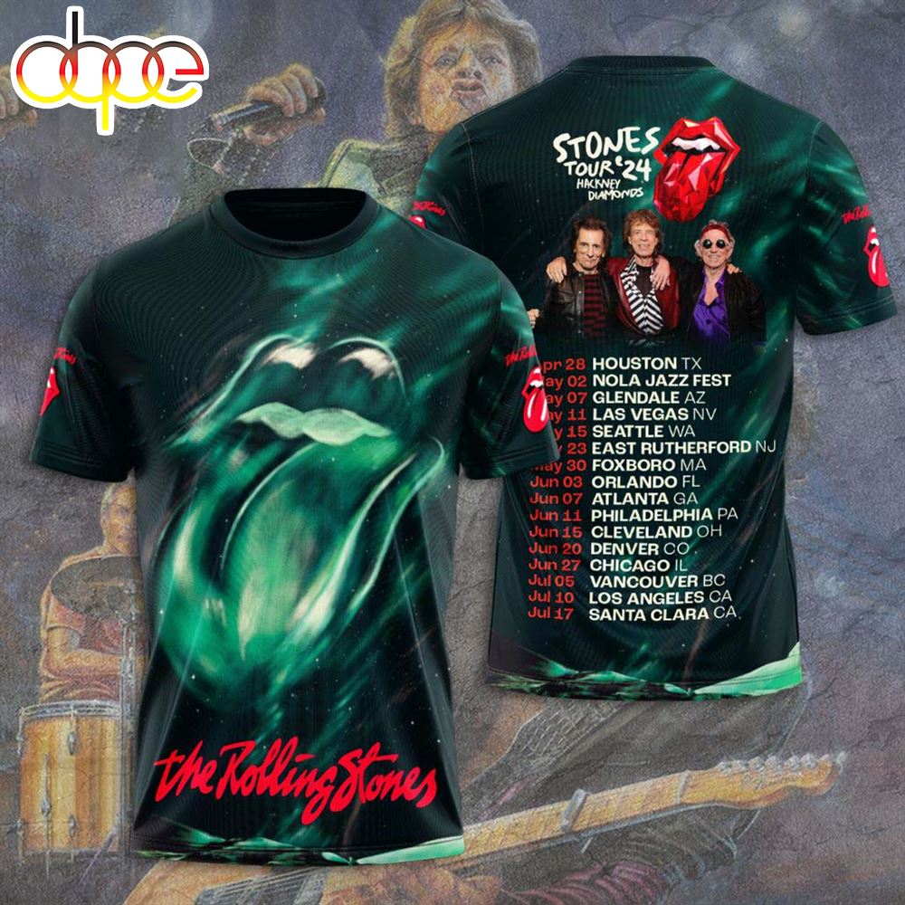 The Rolling Stones Tour 24 Hackney Diamonds Design 3D T Shirt