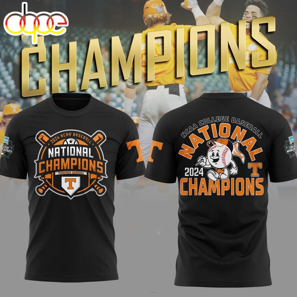 2024 NCAA College Baseball National Tennessee Volunteers Champions 3D T Shir