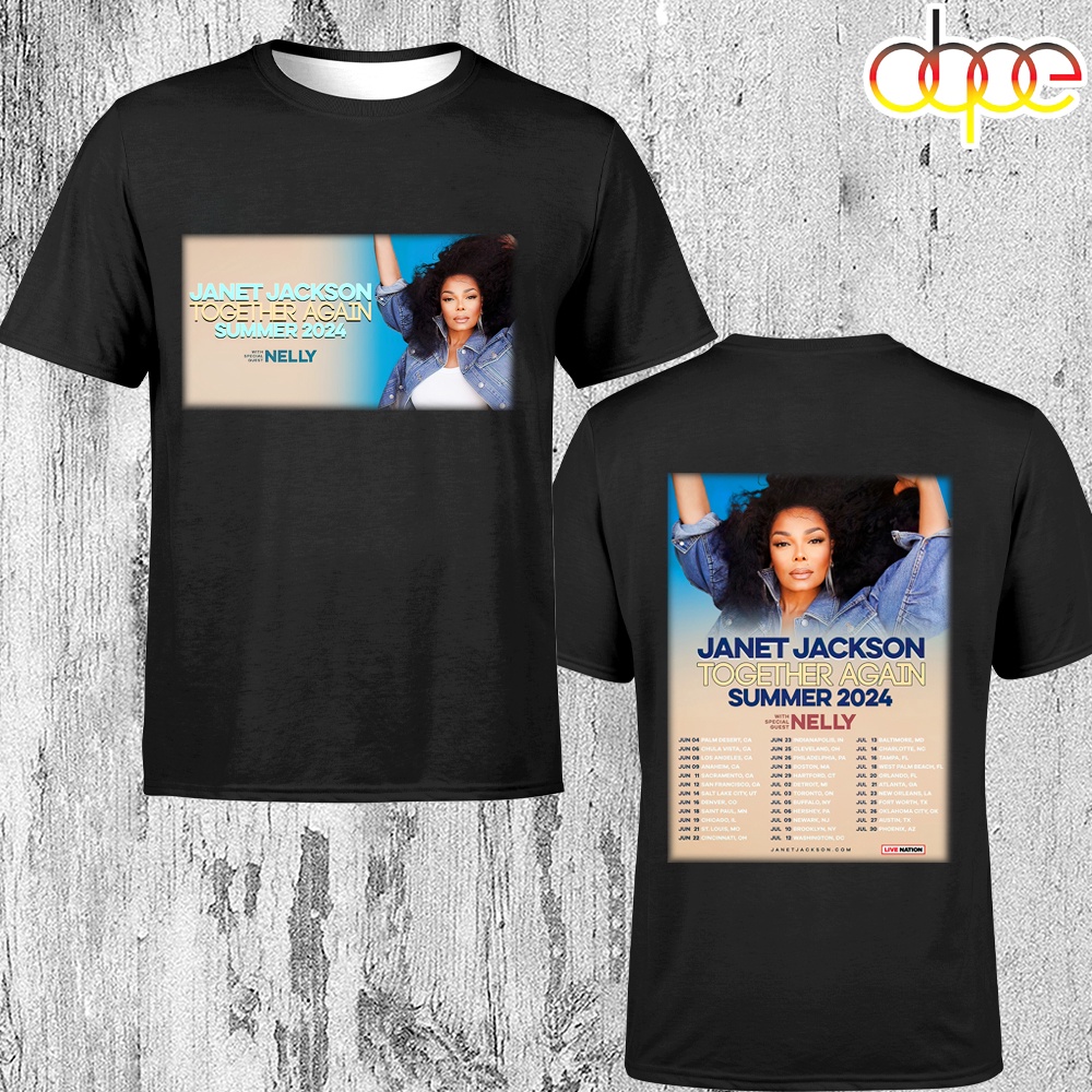 2024 Tour Janet Jackson Together Again Poster Unisex T Shirt