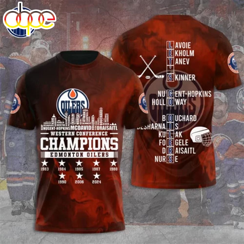 2024 Western Conference Champions Edmonton Oilers NHL 3D T Shirt
