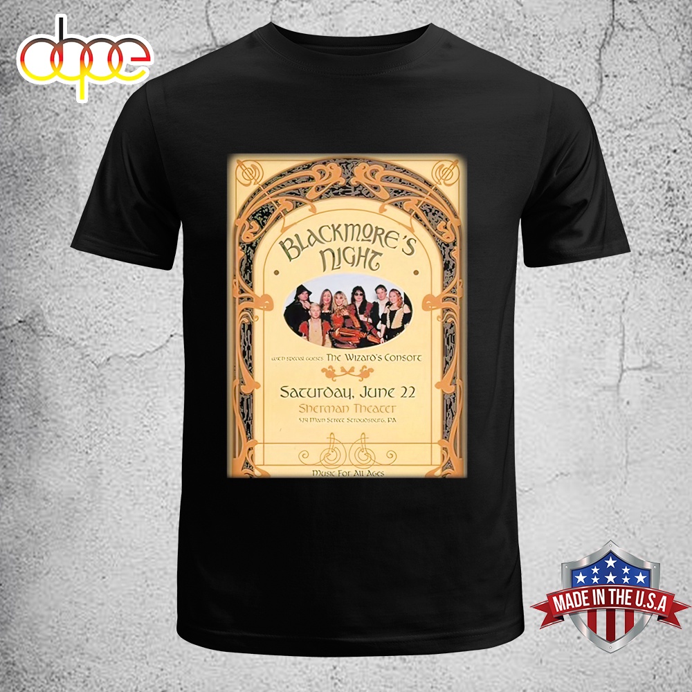 Blackmore's Night June 22 2024 Tour The Sherman Theater Stroudsburg PA Unisex T Shirt
