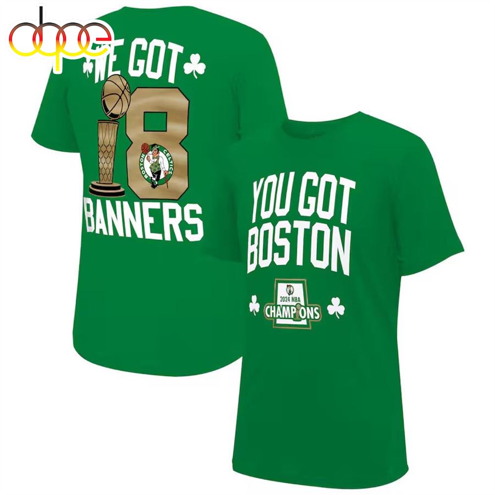 Boston Celtics 2024 NBA Finals Champions 18 Banners T Shirt