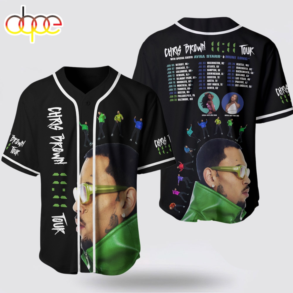 Chris Brown 1111 Tour 2024 Baseball Shirt