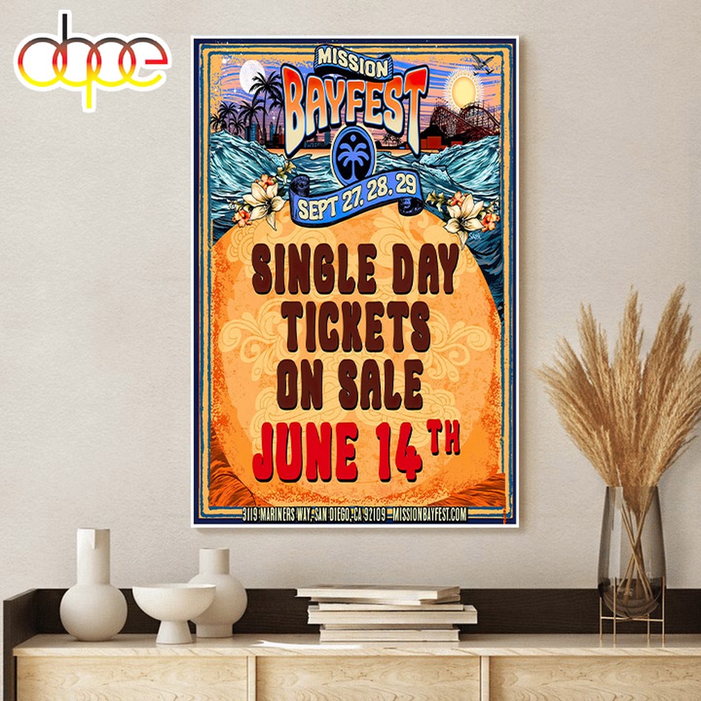 Cypress Hill Mission Bayfest June 14th 2024 Music Poster Canvas