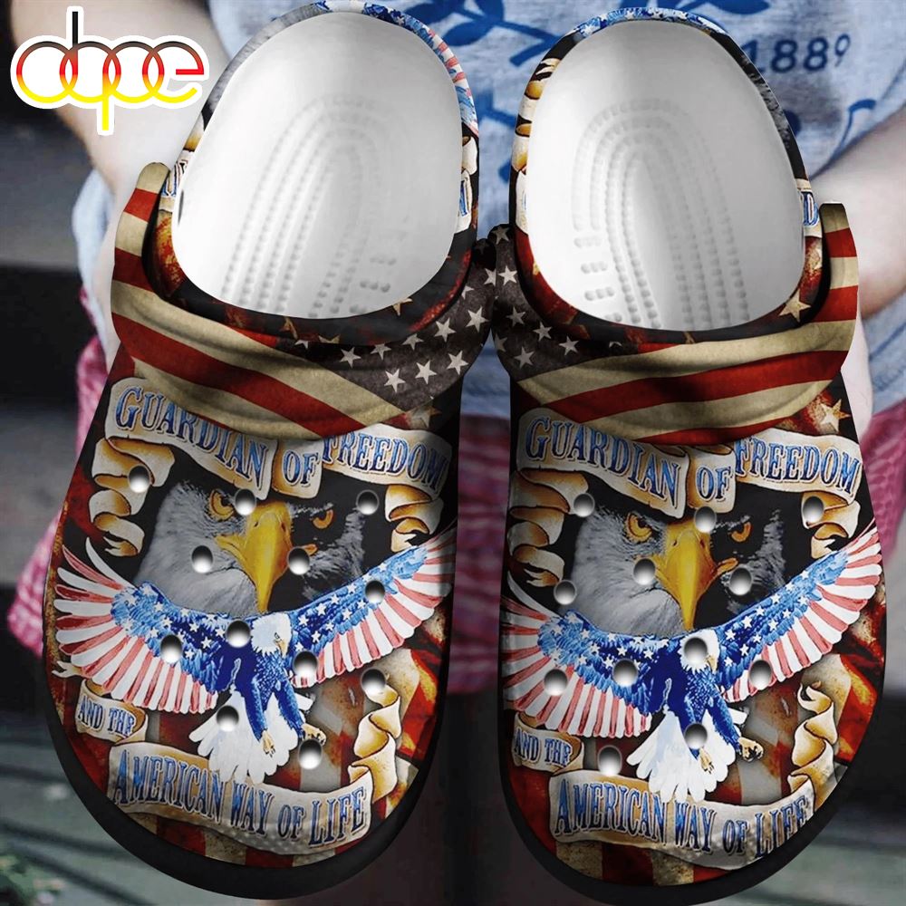 Eagle Independent Day Shoes Clog American Way Of Life 4Th Of July Gift For Woman Man Blxk4m.jpg