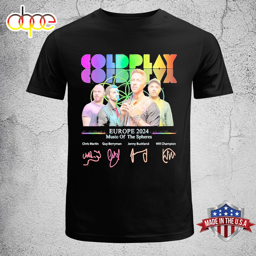 Europe Tour 2024 Coldplay Music Of The Spheres Signatures Unisex T Shirt