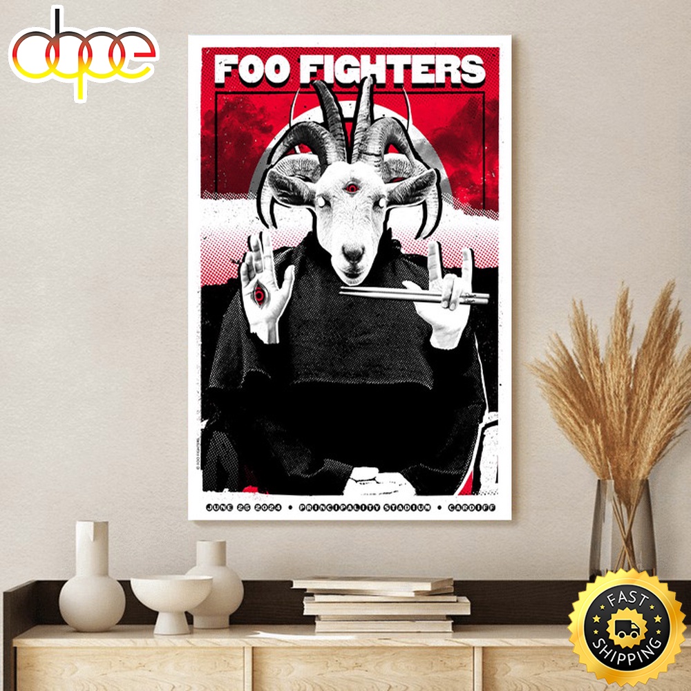 Foo Fighters June 25 Principality Stadium Music Tour 2024 Poster Canvas