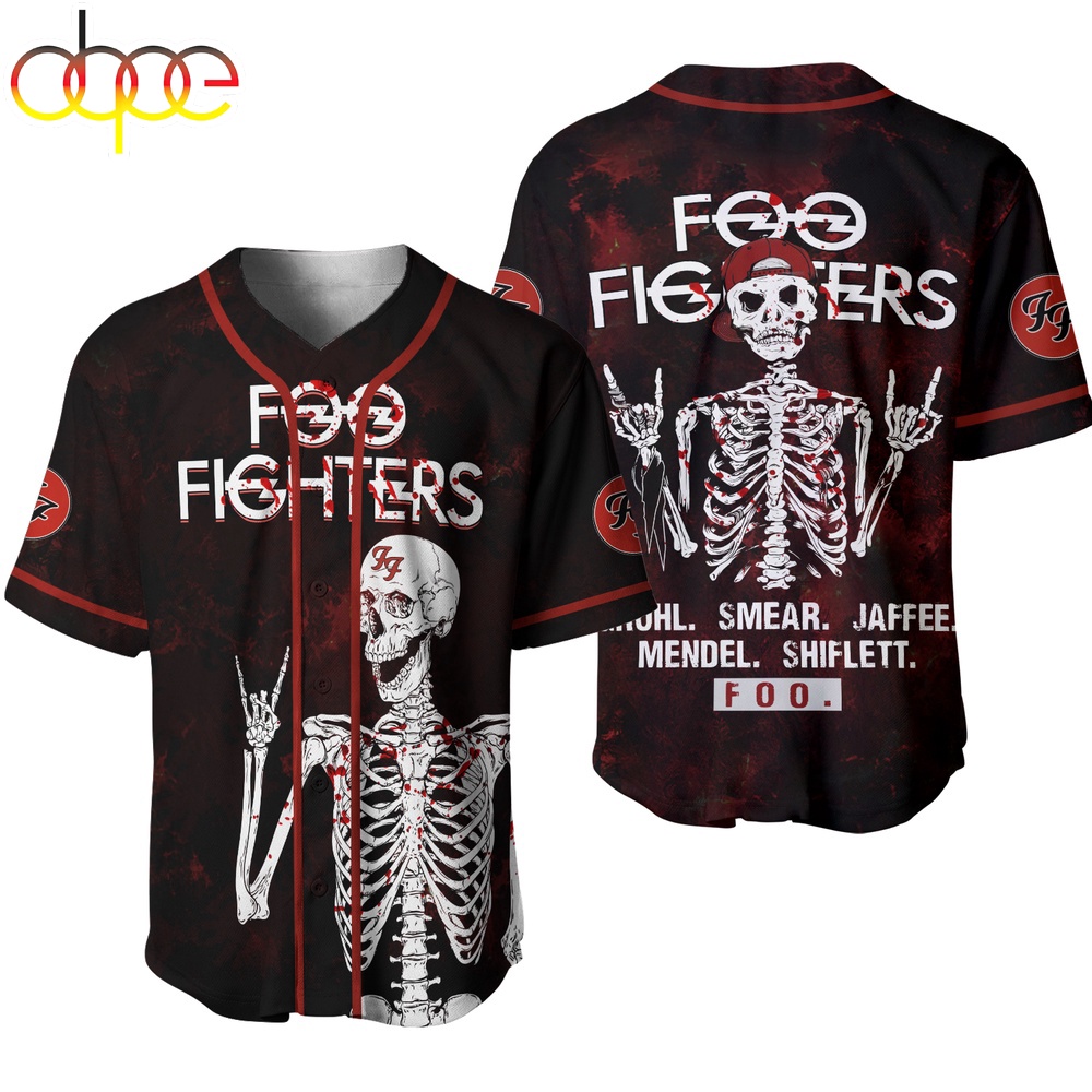 Fooo Fighter Rock Band Baseball Jersey Shirt