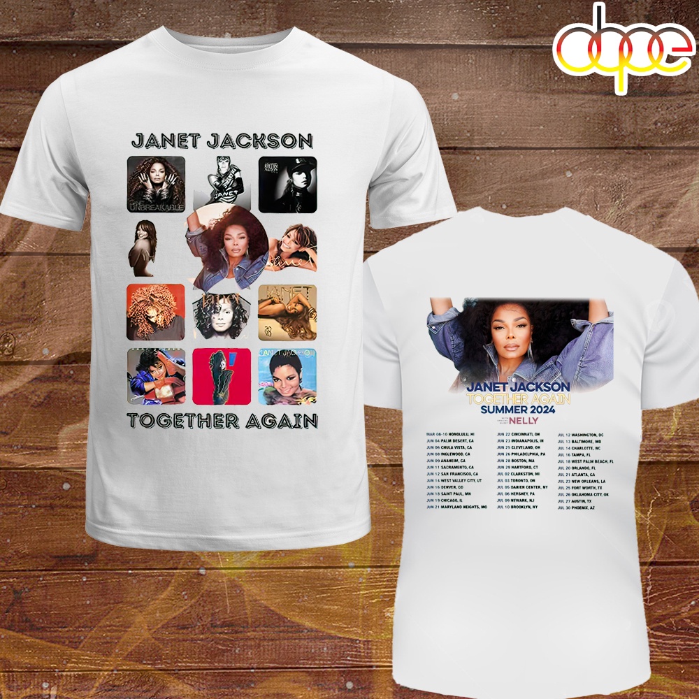 Janet Jackson Together Again 2024 Tour Shirt Janet Jackson Summer 2024 Tour Unisex T Shirt