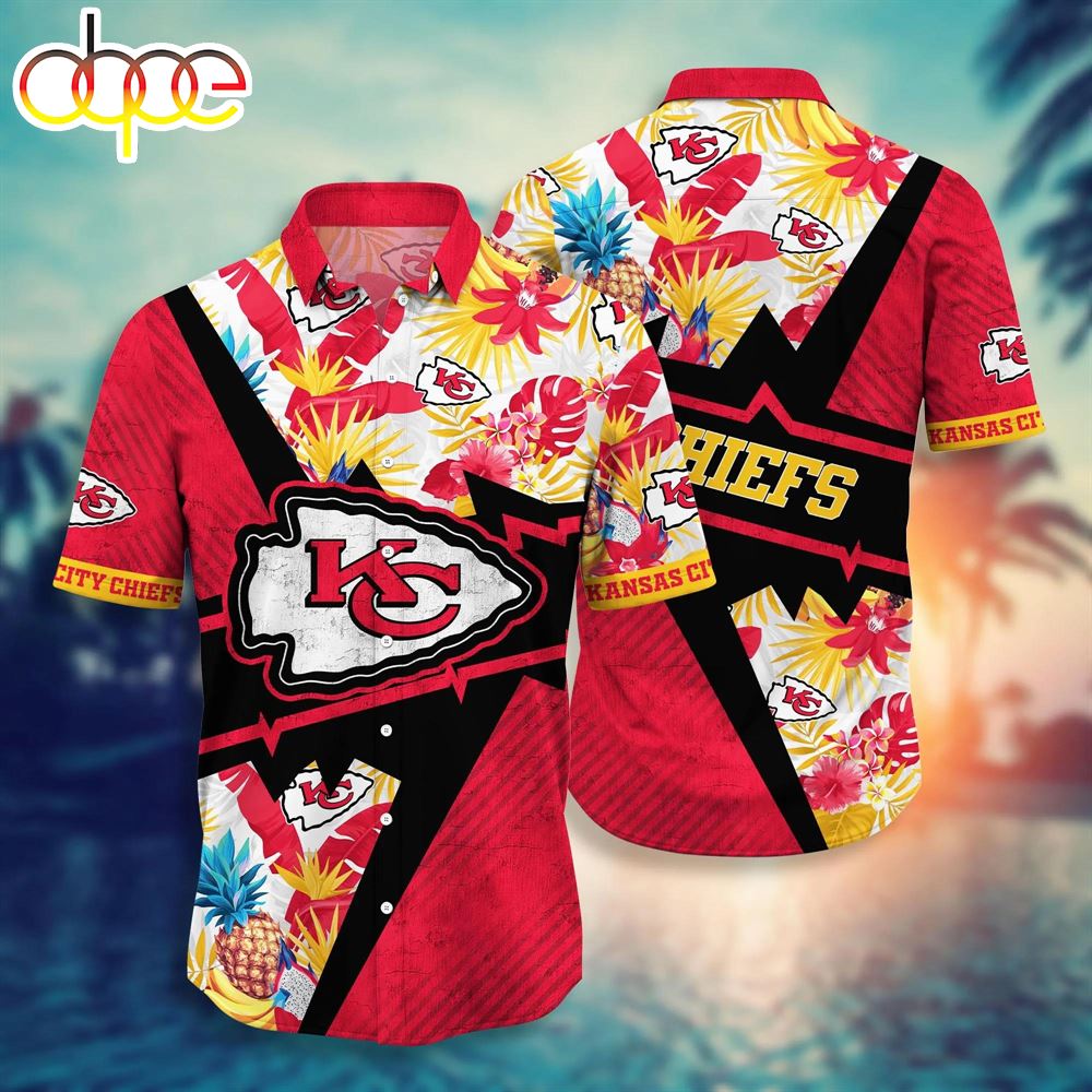 Kansas City Chiefs NFL Flower Hawaiian Shirt And Tshirt For Fans Custom Name Summer Football Shirts