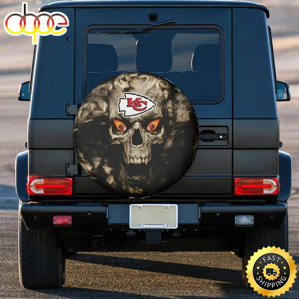 Kansas City Chiefs Skull Spare Tire Covers Gift For Campers