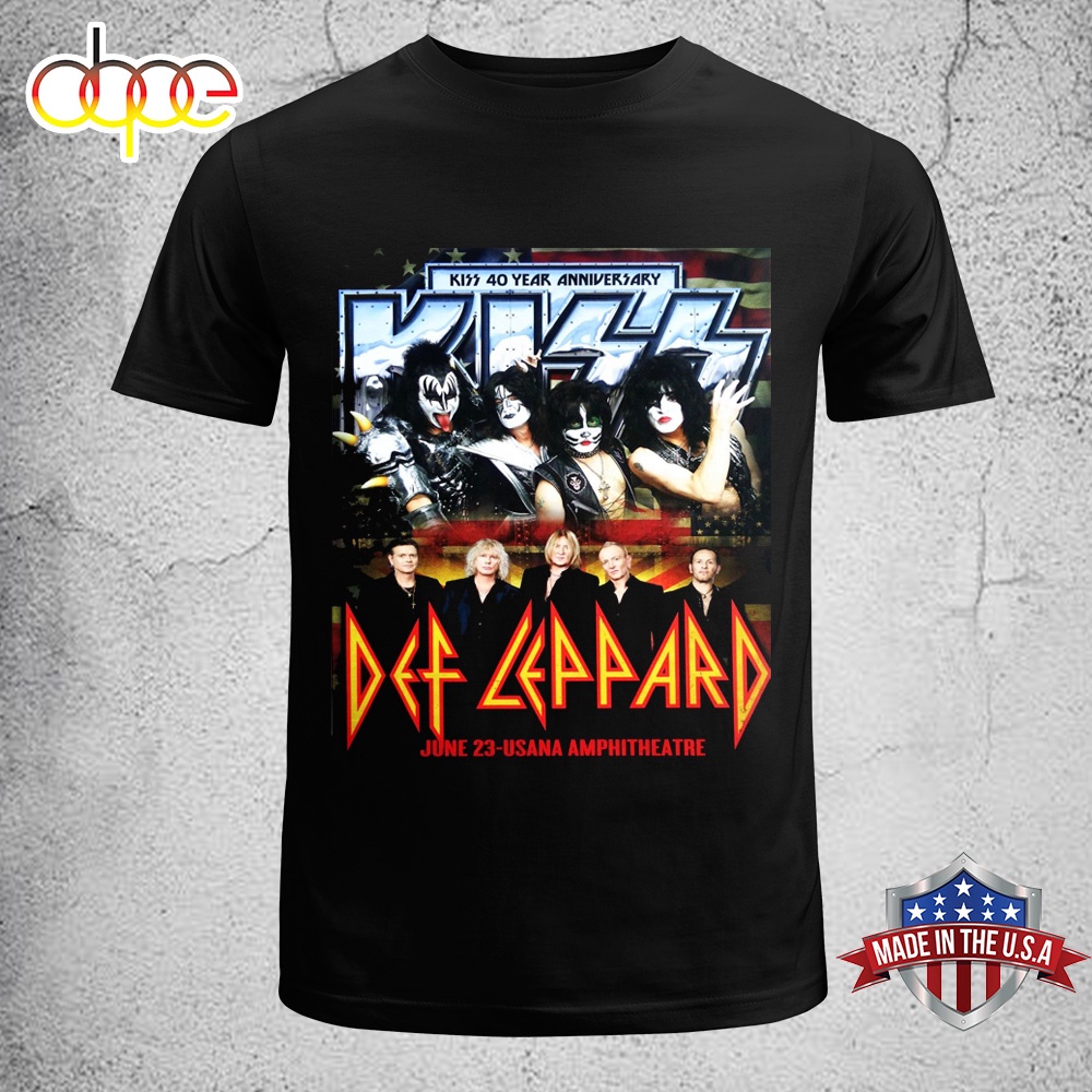 Kiss 40 Year Universary Def Leppard USANA Amphitheatre Unisex T Shirt