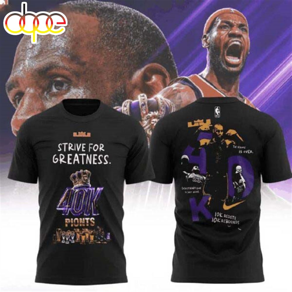 LA Lakers Lebron James 40K Points 3D Shirt