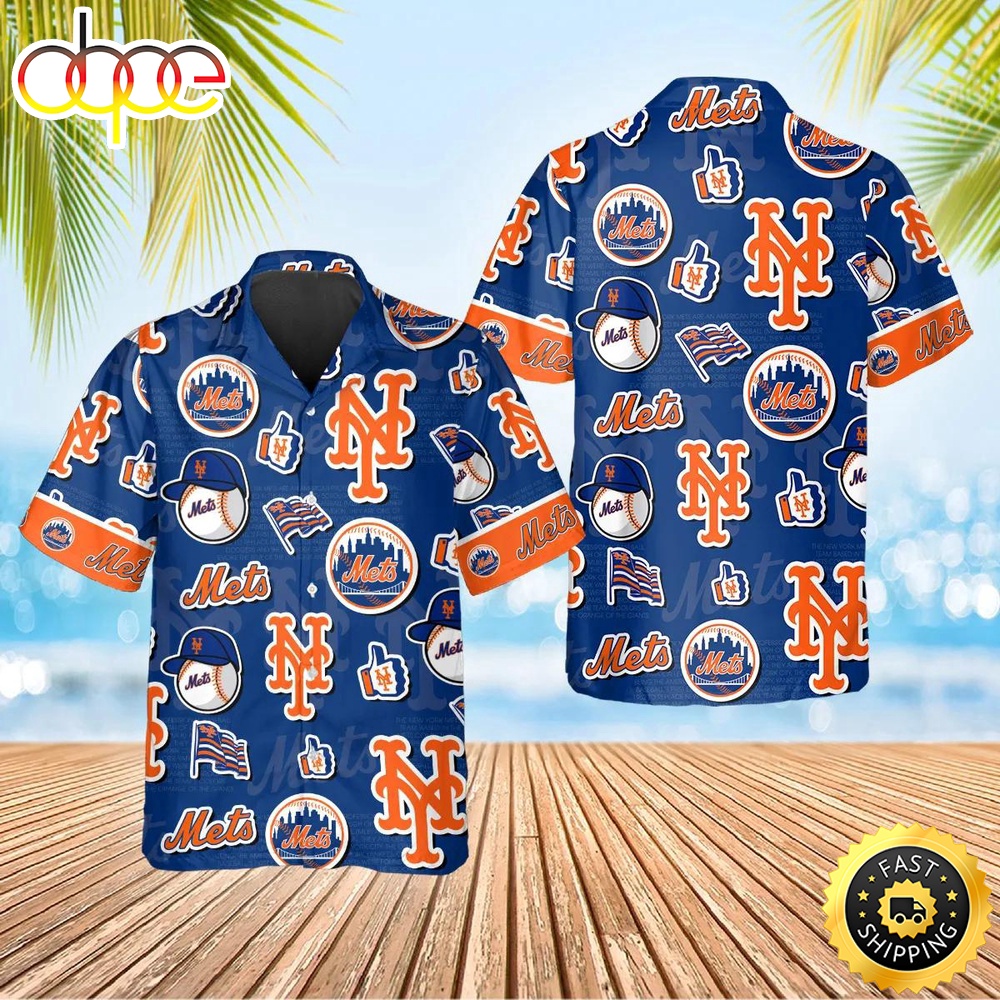 Logo New York Mets MLB Hawaiian Shirt