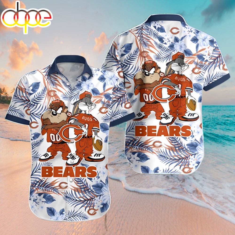 Looney Tunes Bugs And Taz Chicago Bears Hawaiian Shirt
