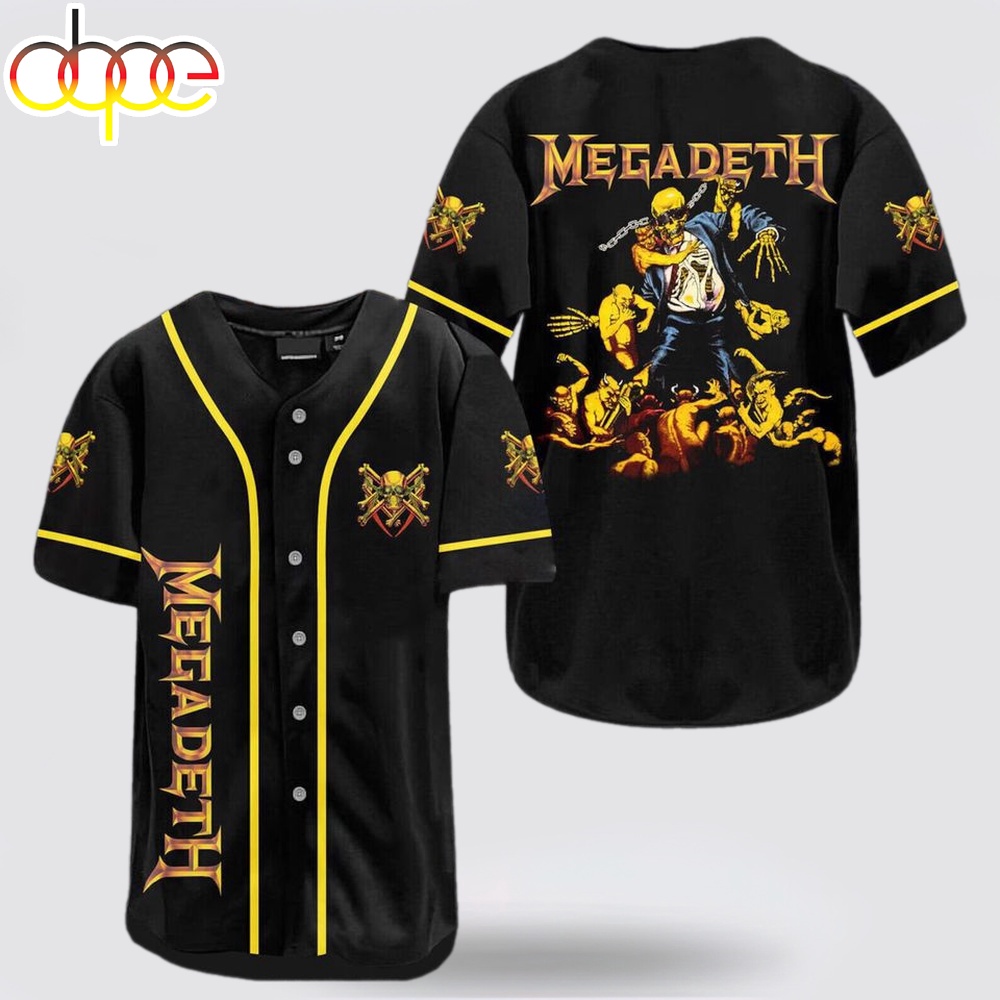 Megadeth Rock Band Music Baseball Jersey Shirt