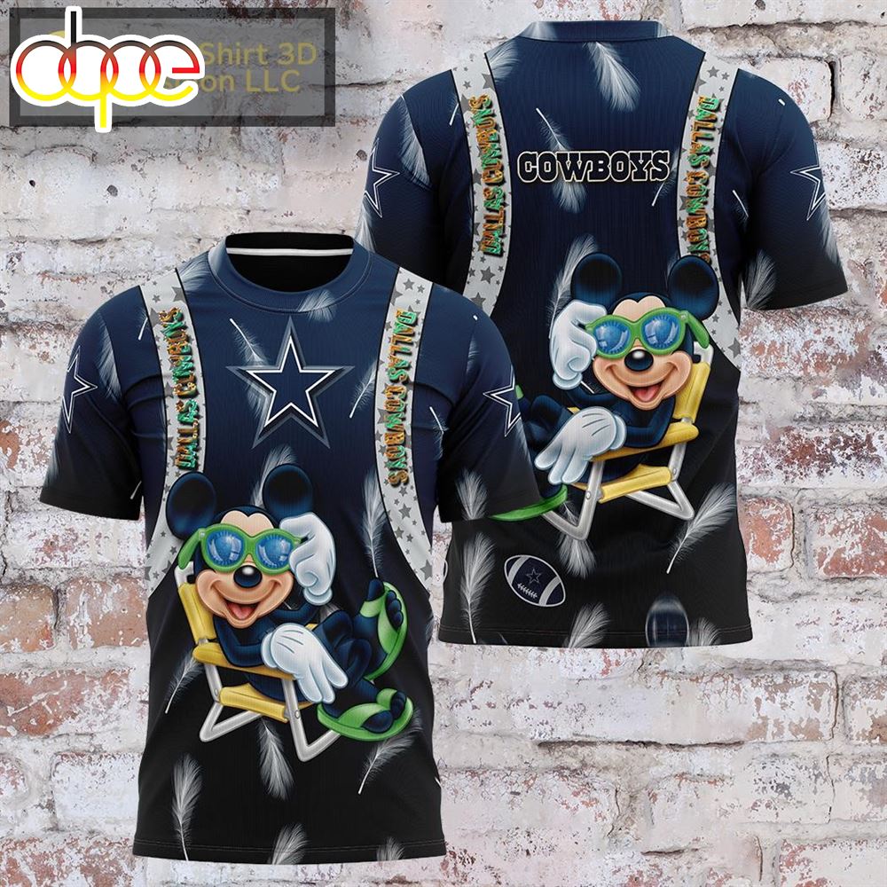Mickey Mouse 4th Of July Dallas Cowboys All Over Print Shirt