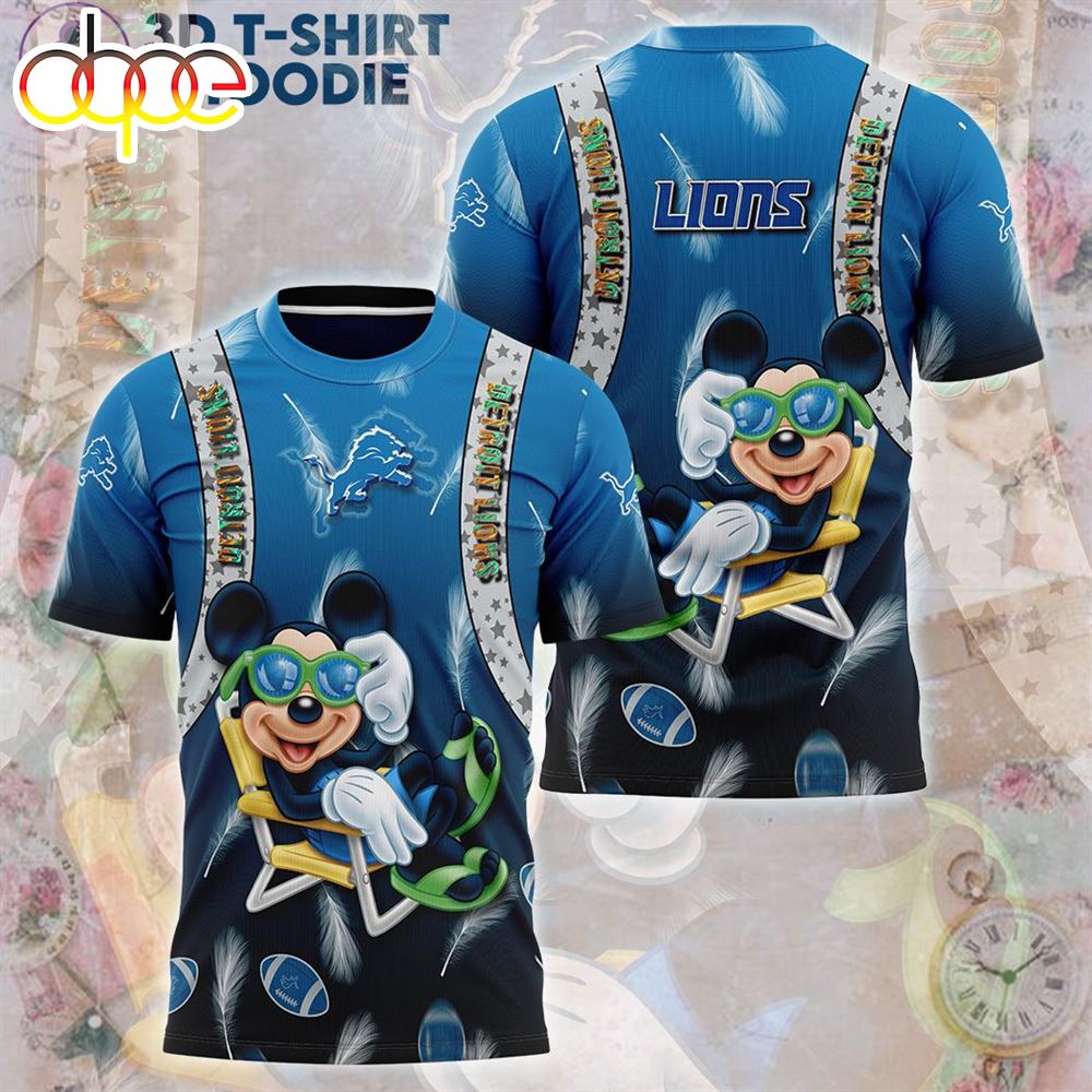 Mickey Mouse Detroit Lions Hawaiian NFL Football 4th Of July All Over Print Shirt