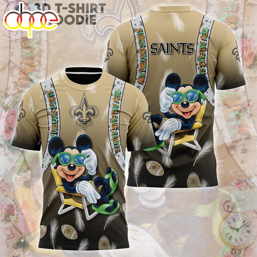 Mickey Mouse New Orleans Saints Hawaiian NFL Football 4th Of July All Over Print Shirt