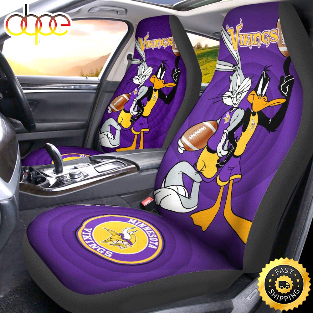 Minnesota Vikings Bugs Bunny With Daffy Duck Car Seat Covers