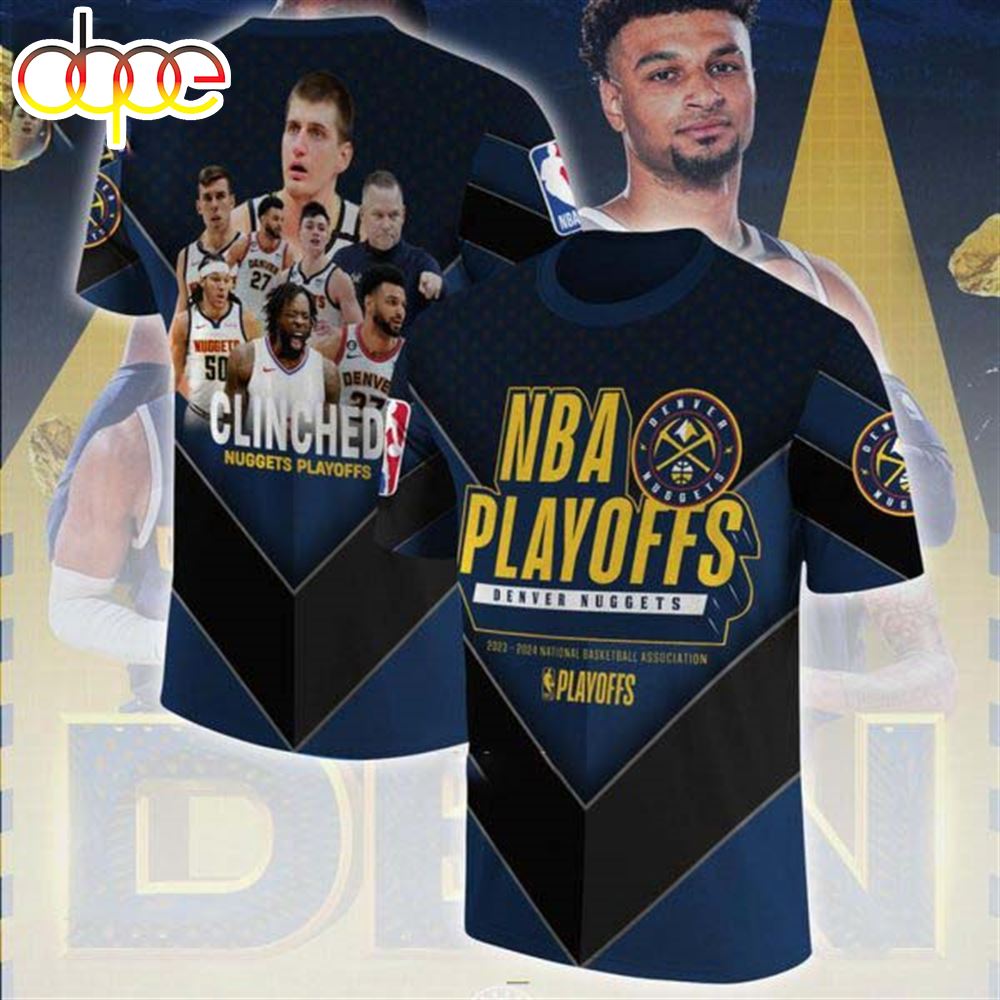 NBA Playoffs Denver Nuggets 2023 2024 National Basketball Association 3D T Shirt