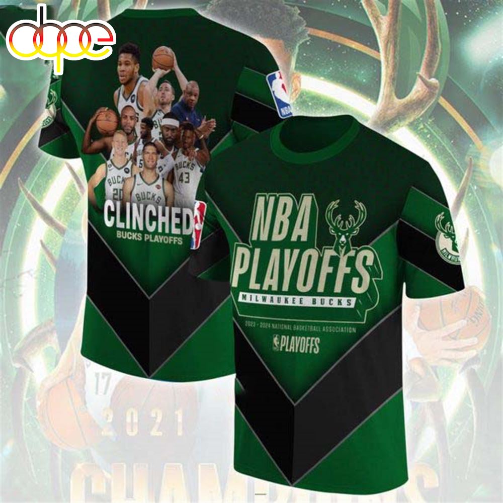 NBA Playoffs Milwaukee Bucks 2023 2024 National Basketball Association 3D T Shirt