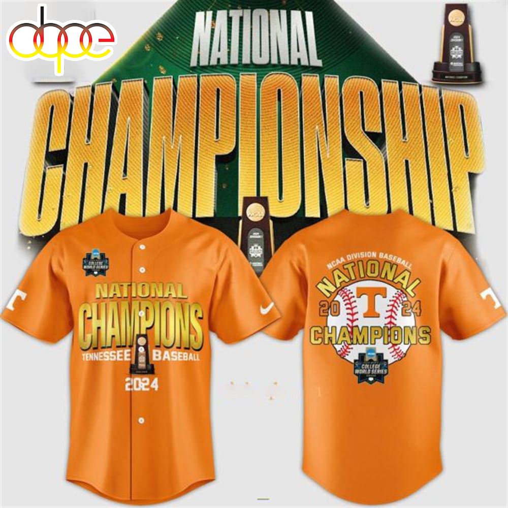 NCAA Division National 2024 Champions Tennessee Volunteers Baseball Jersey