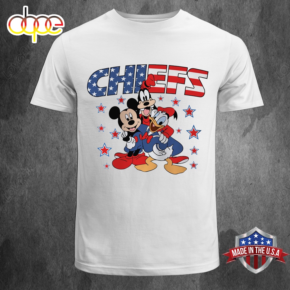 NFL Kansas City Chiefs Independence Day Proud Of 4 July Mickey Friends Unisex T Shirt