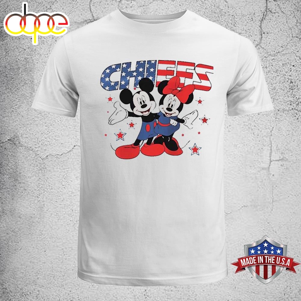 NFL Kansas City Chiefs Independence Day Proud Of 4 July Mickey Love Flag America T Shirt
