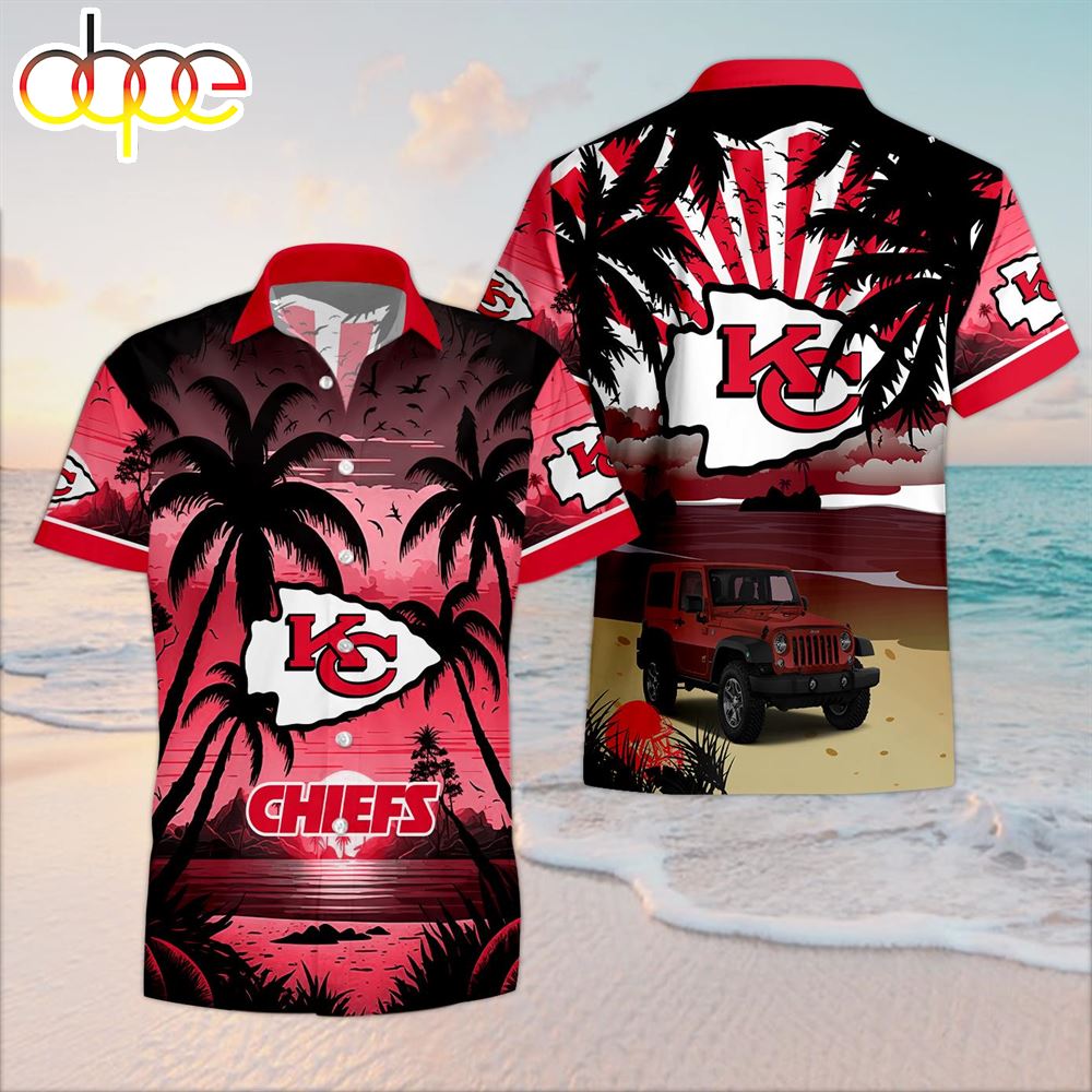 NFL Kansas City Chiefs Jeep Wrangler Aloha Hawaiian Shirt