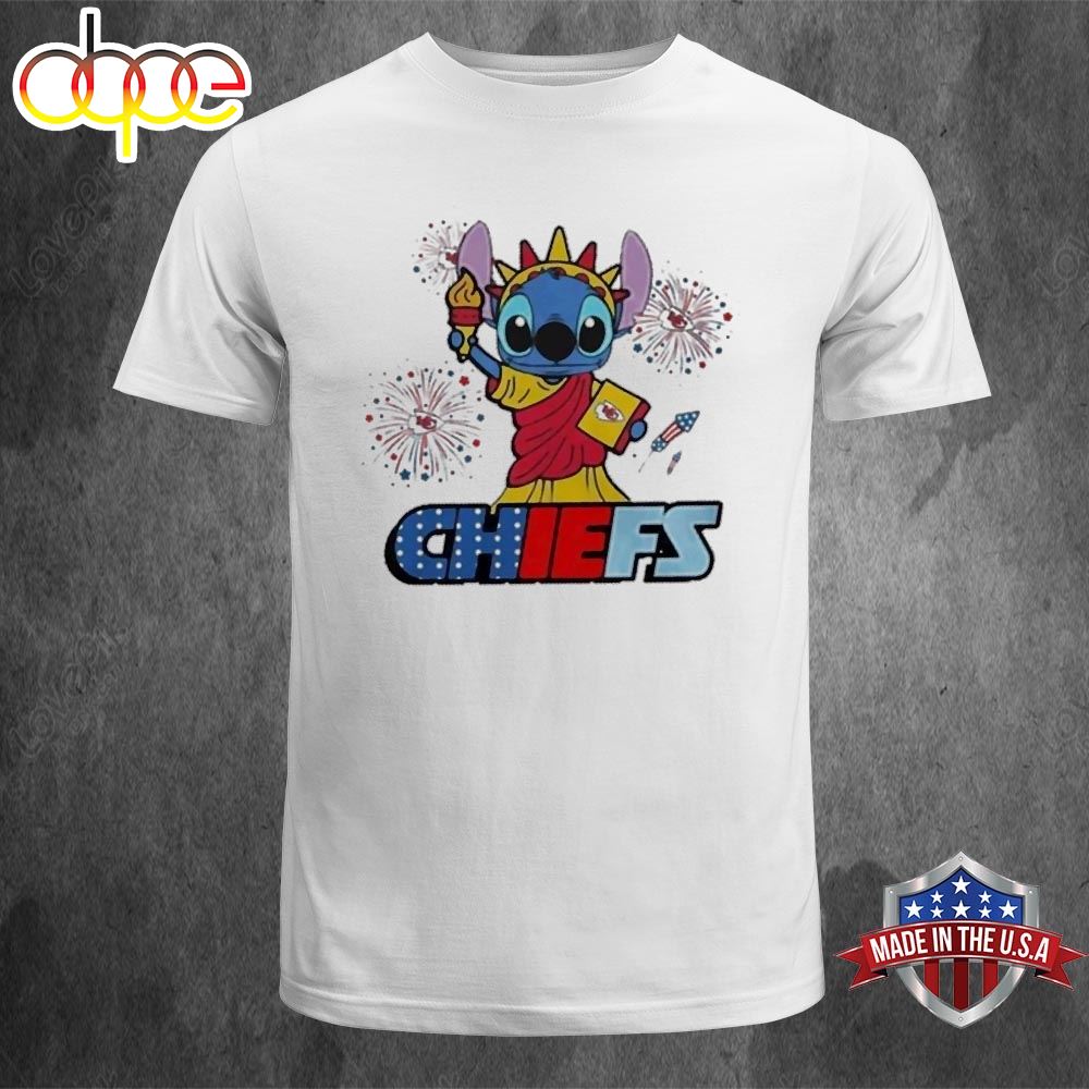 NFL Kansas City Chiefs Stitch Independence 4th Of July 2024 T Shirt