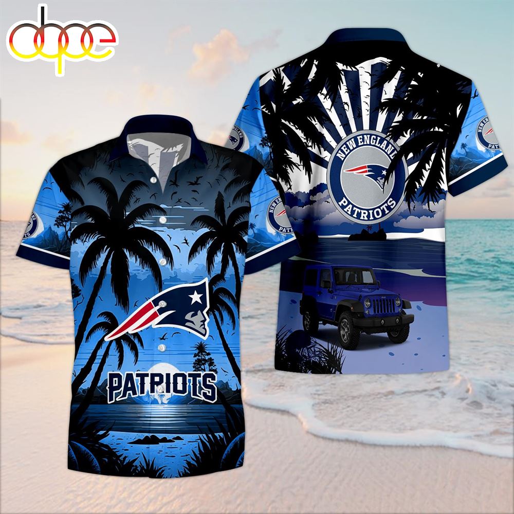 NFL New England Patriots Jeep Wrangler Aloha Hawaiian Shirt