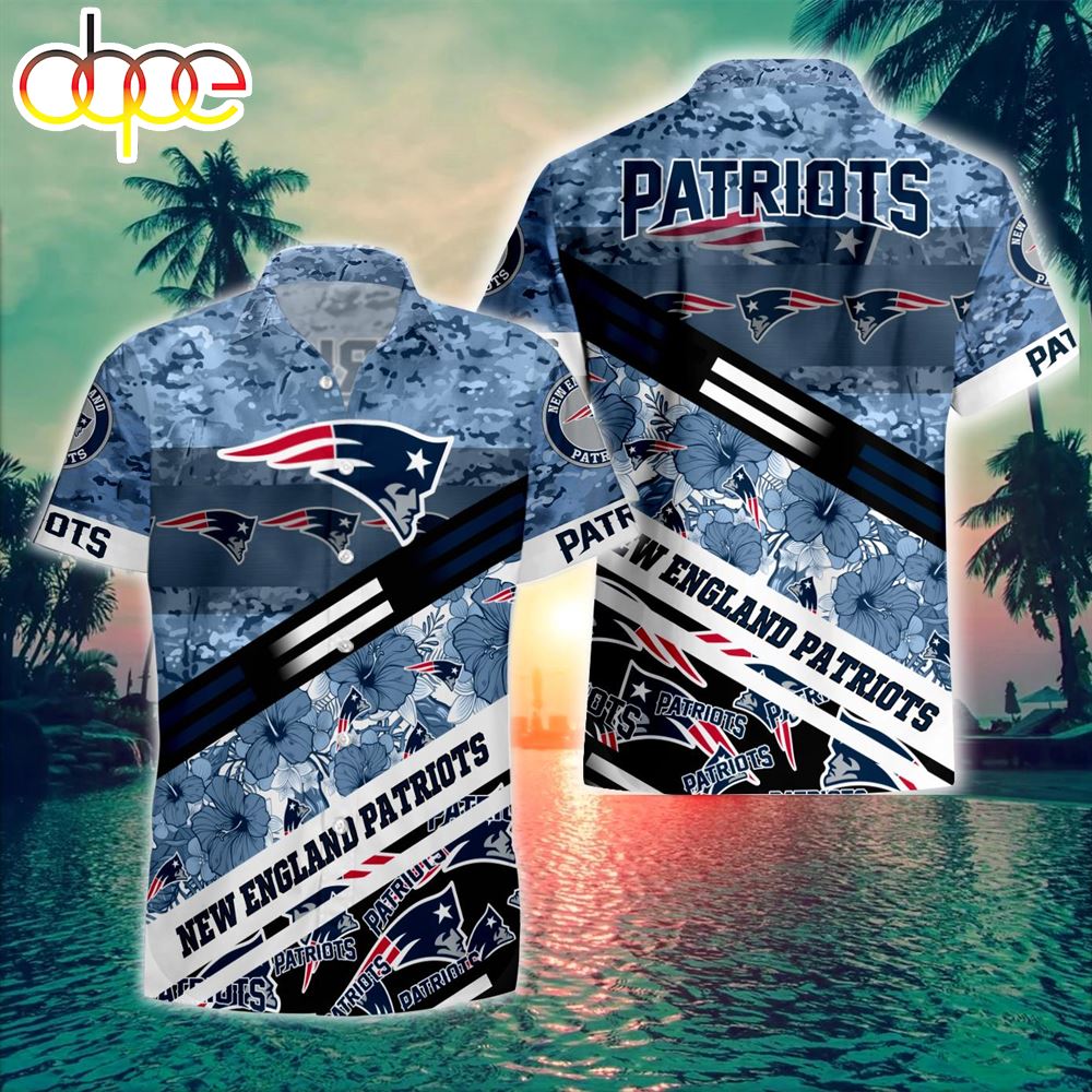New England Patriots NFL 3D Camo Floral Hawaiian Shirt Tshirt
