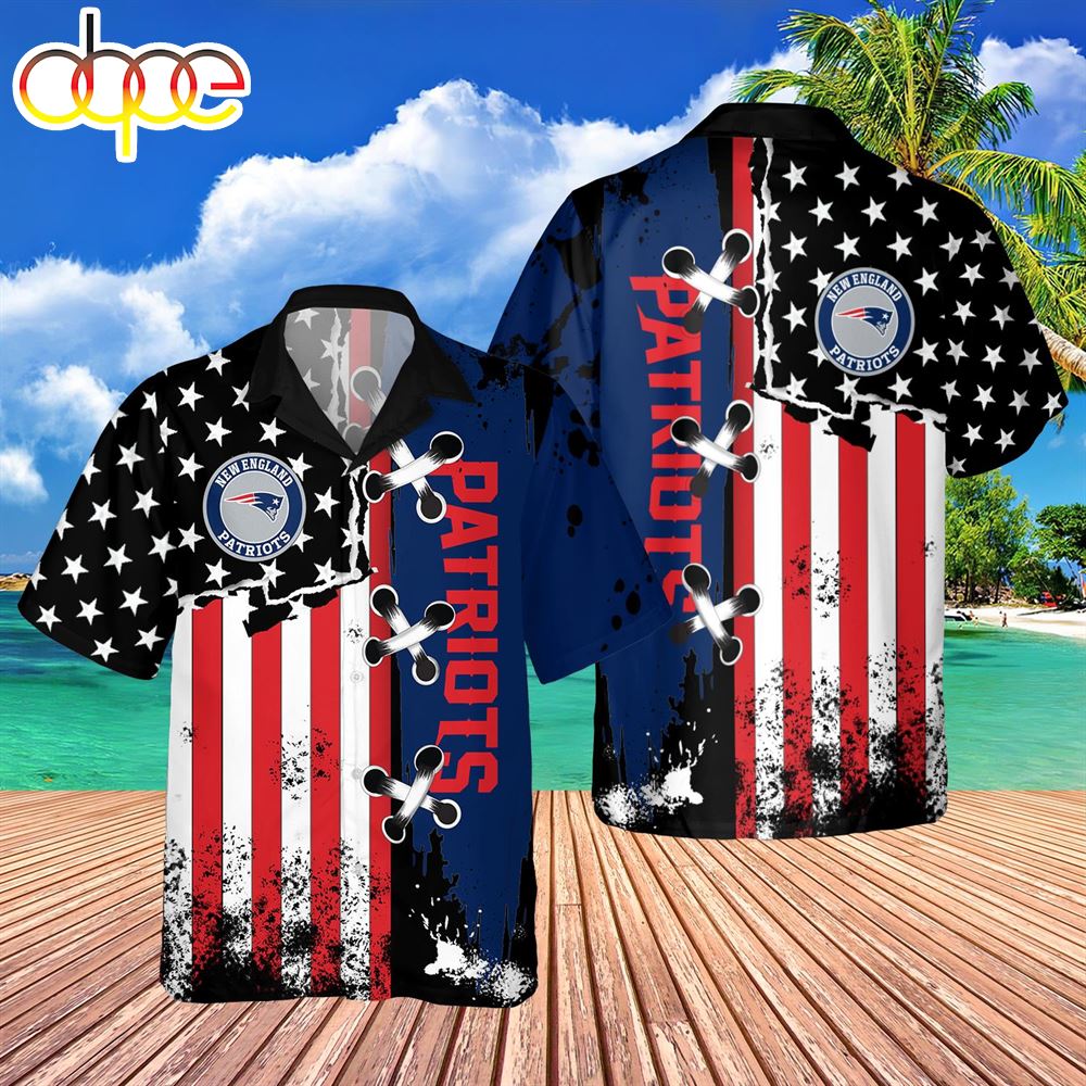 New England Patriots NFL American Flag Color Independence Day Hawaiian Shirt
