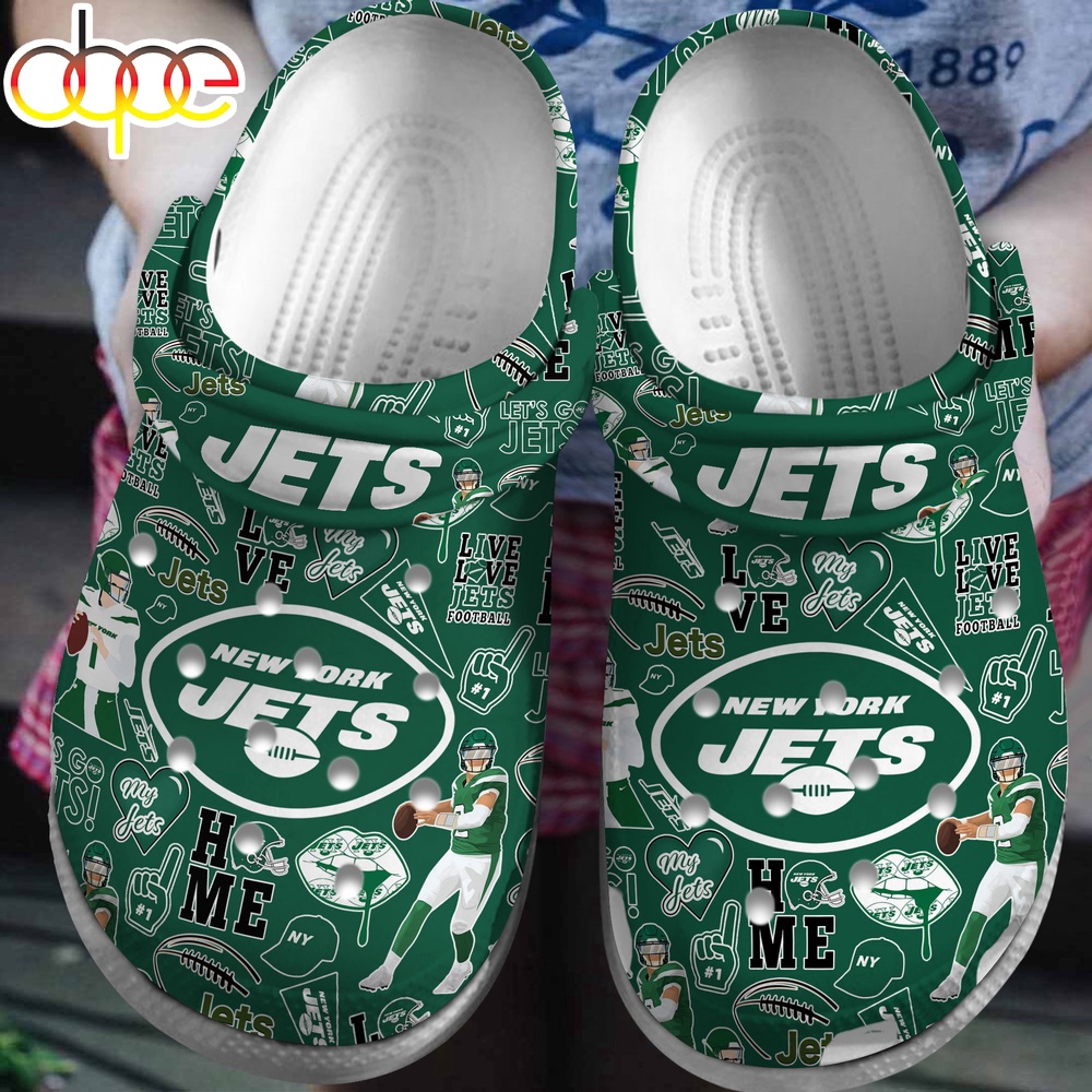 New York Jets NFL Sport Crocs Crocband Clogs Shoes