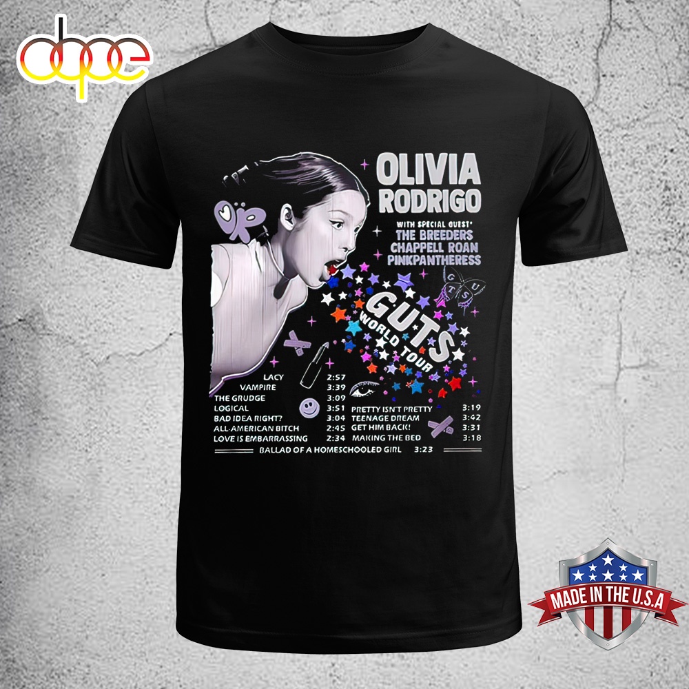 Olivia Rodrigo Guts World Tour 2024 Music Unisex T Shirt