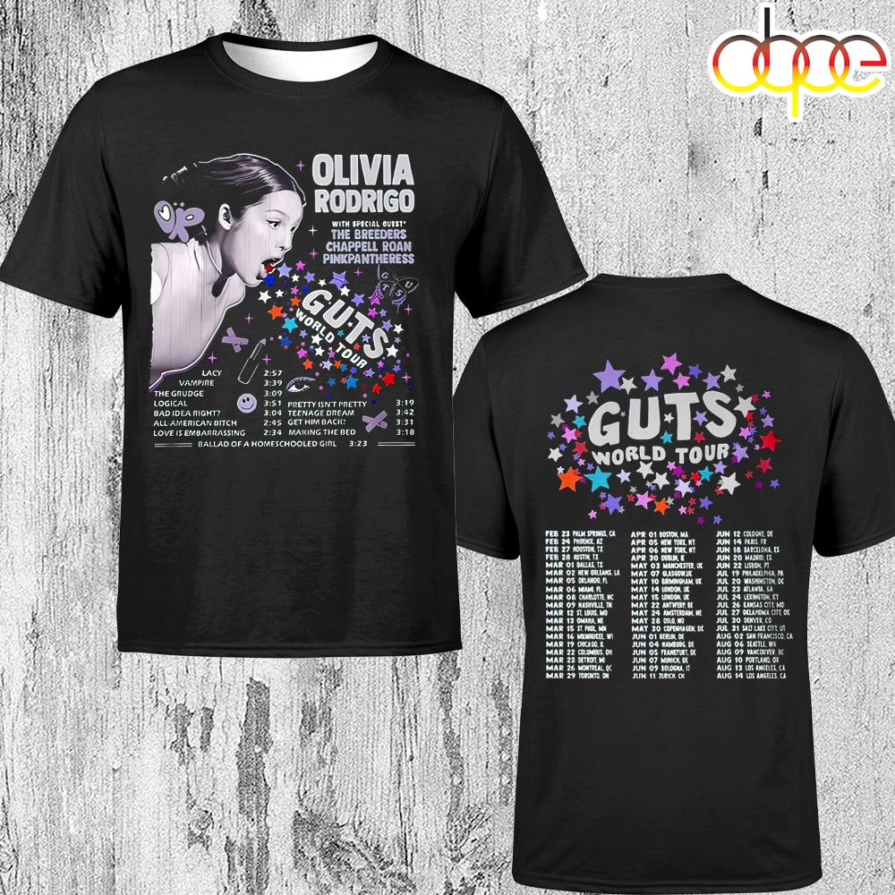 Olivia Rodrigo Guts World Tour 2024 Unisex T Shirt